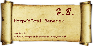 Horpácsi Benedek névjegykártya