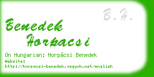 benedek horpacsi business card