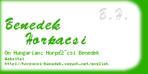 benedek horpacsi business card